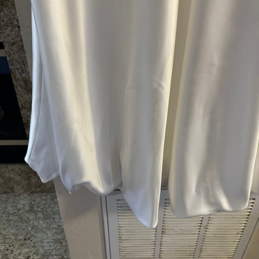 NWT Cider Bubble Hem Satin White Maxi Lined Skirt Women’s Size 1XL - Picture 5 of 8